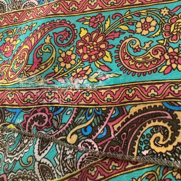 Pink and Silver Gypsy Bohemian Asymmetrical Layered Midi Dress w/ Crochet Trim - Picture 16 of 16